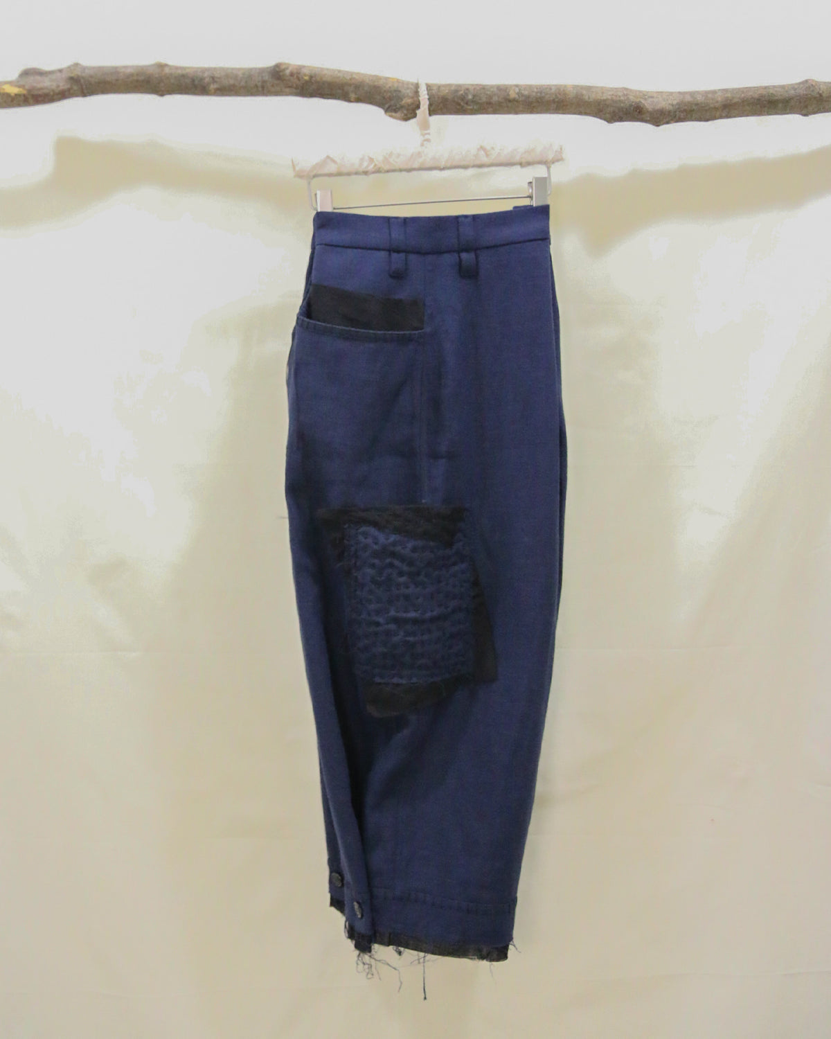 Cross Stitch Crop Pants (Navy)