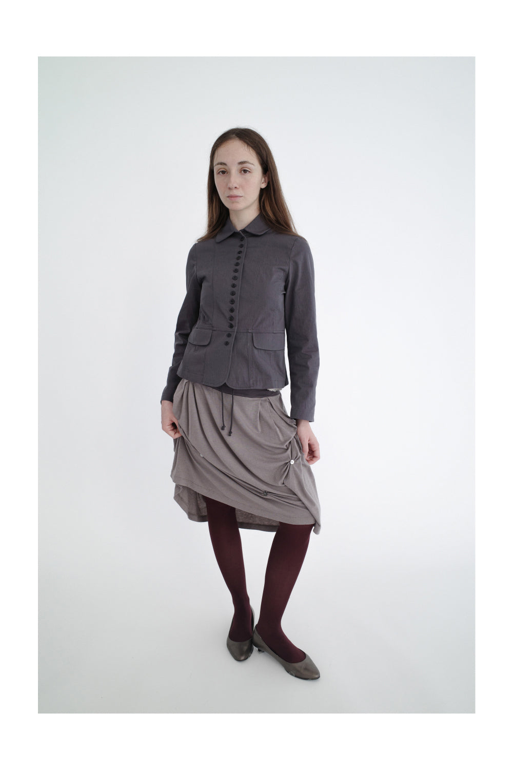SANKOFA PUELLA MULTIPLE BUTTON JACKET — Charcoal