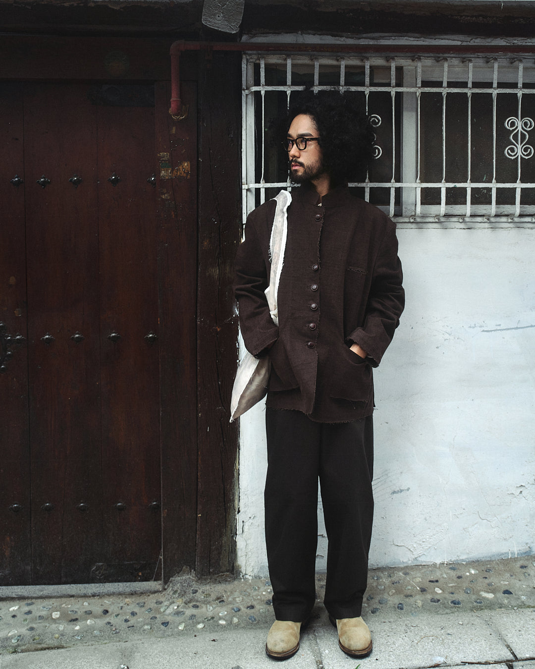 Frayed Washed Origin Jacket (Washed Brown)