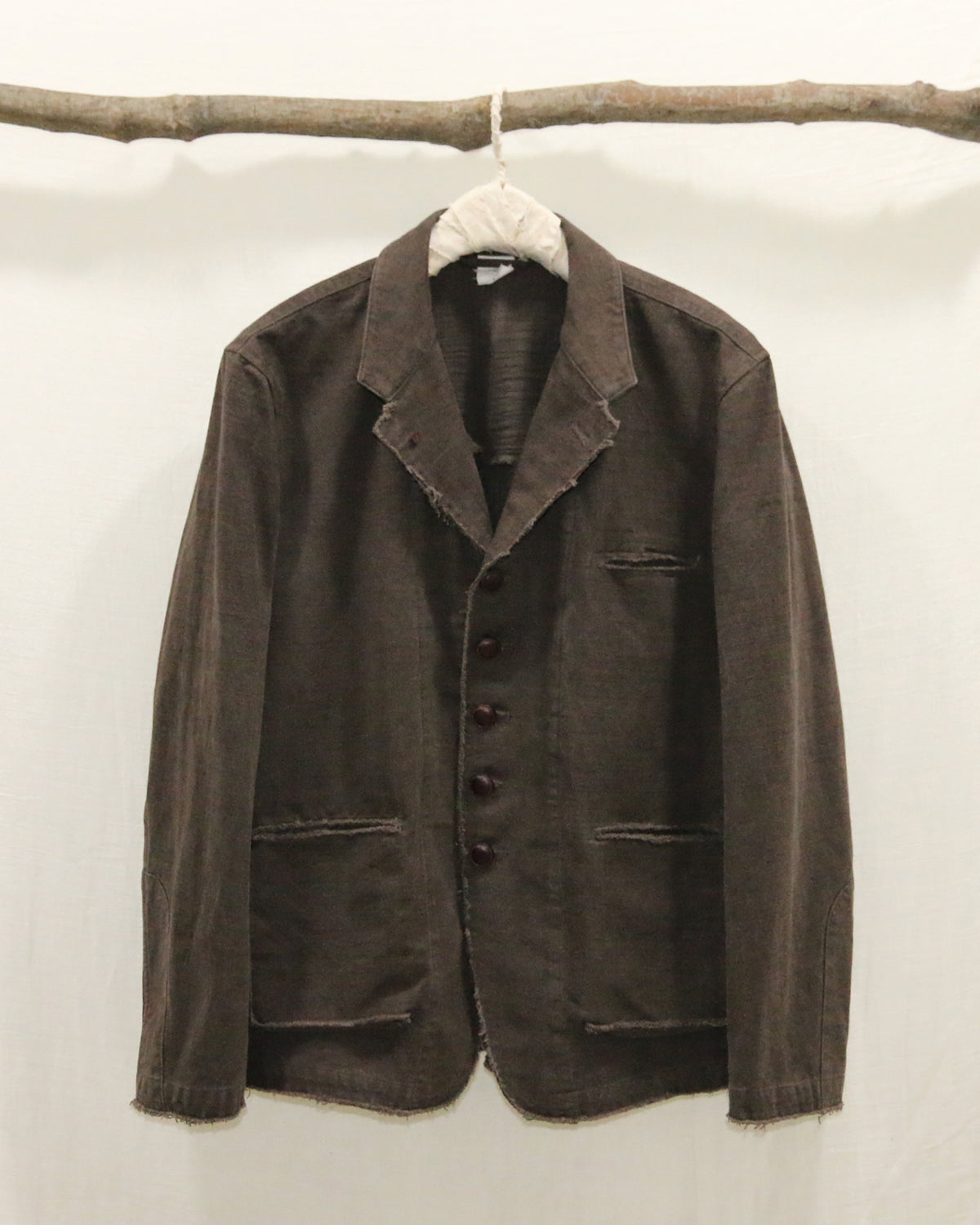 AUROKAWA frayed washed origin jacket