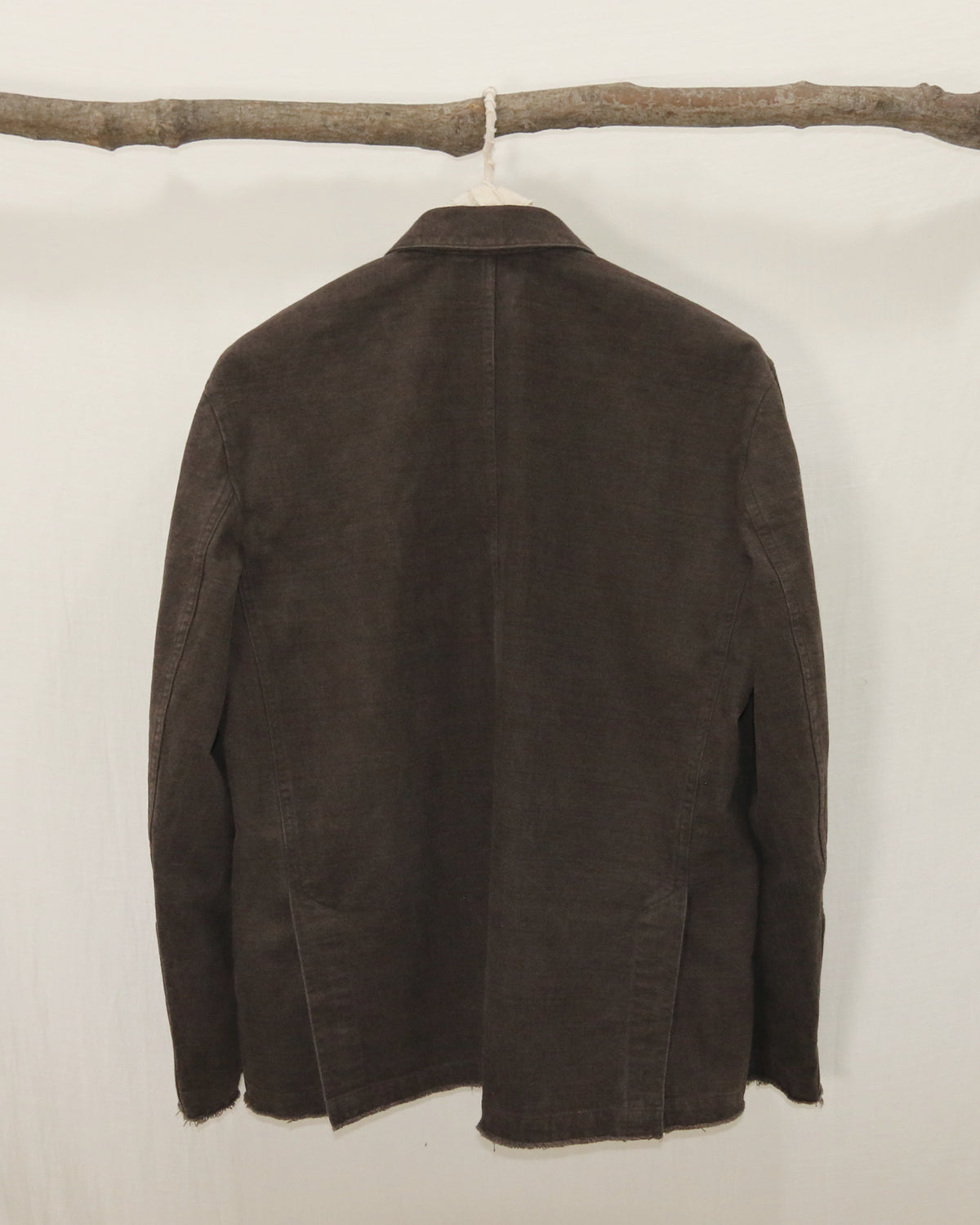 AUROKAWA Frayed Washed Origin Jacket Brown back