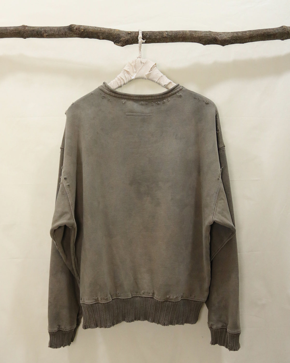 AUROKAWA Natural Aged Sweatshirts Beige back