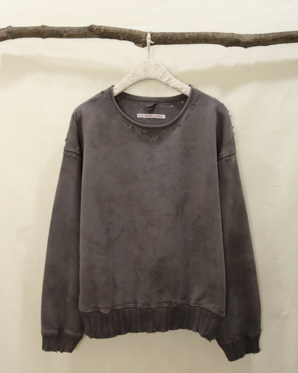 AUROKAWA Natural Aged Sweatshirts Charcoal front
