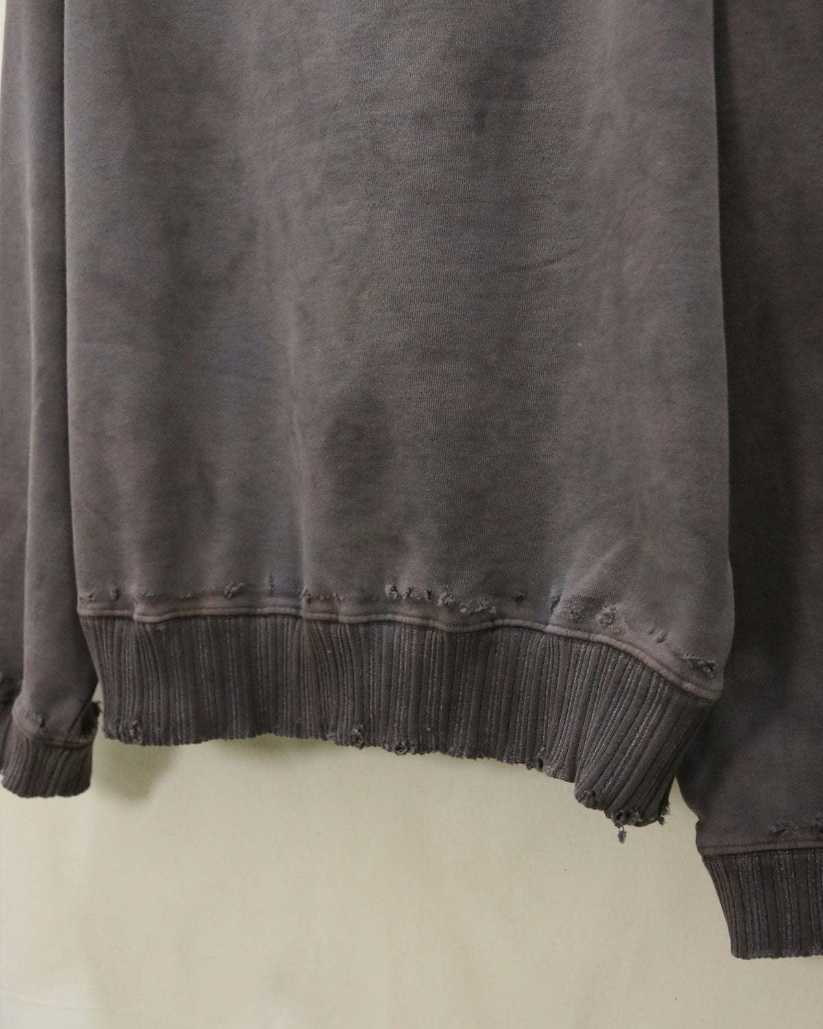 AUROKAWA Natural Aged Sweatshirts Charcoal hem