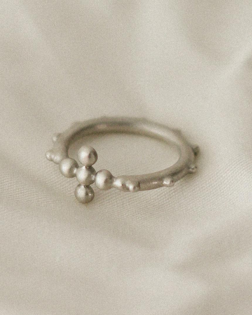 HOUSE OF SHIFFON rosary ring in silver