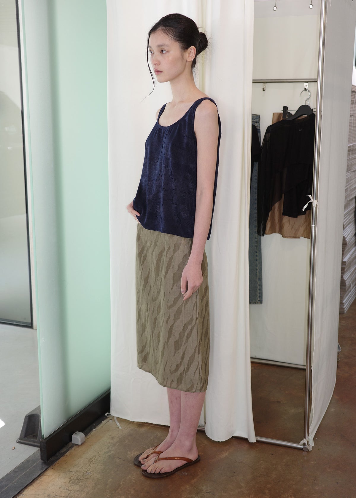 HWI ZEBRA SKIRT — KHAKI