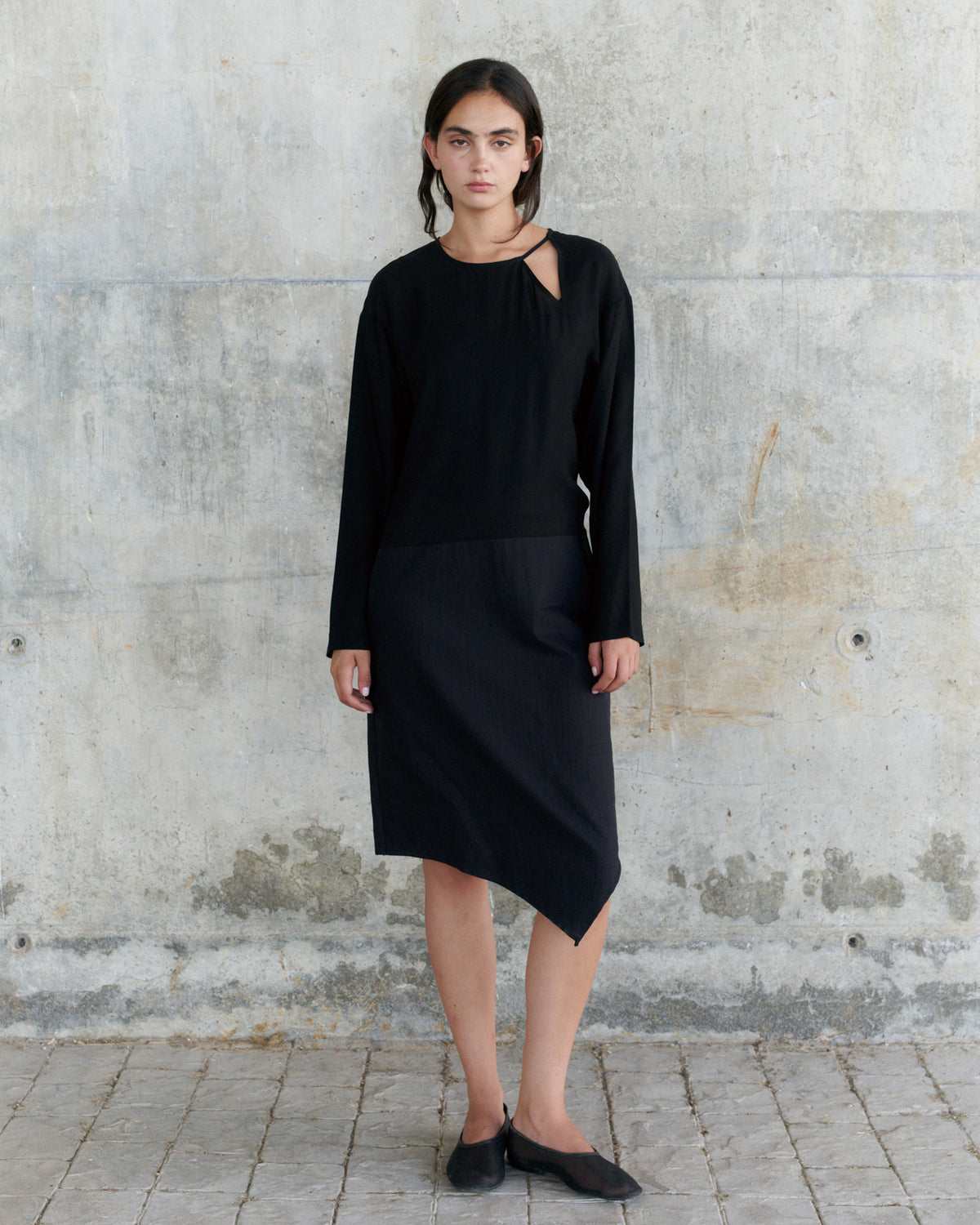 PERSONAL LANGUAGE Pulley dress Black front