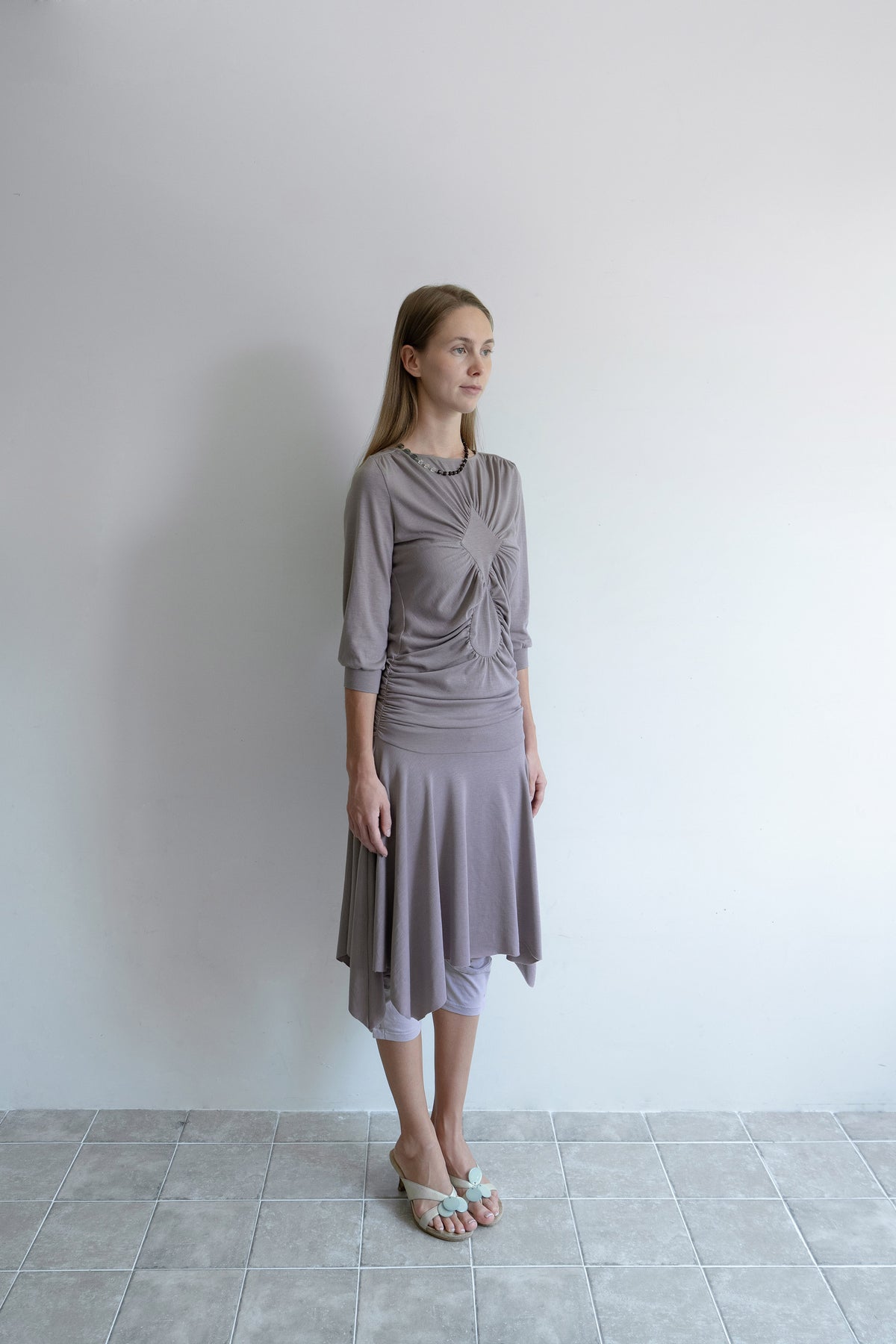 EARLY EVENING DRESS (Mauve Brown)