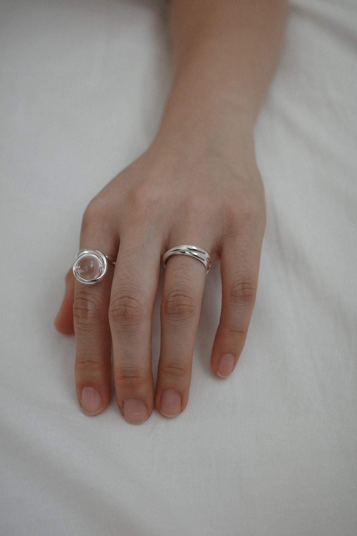 SENSE OPTIC LABYRINTH RING — Silver