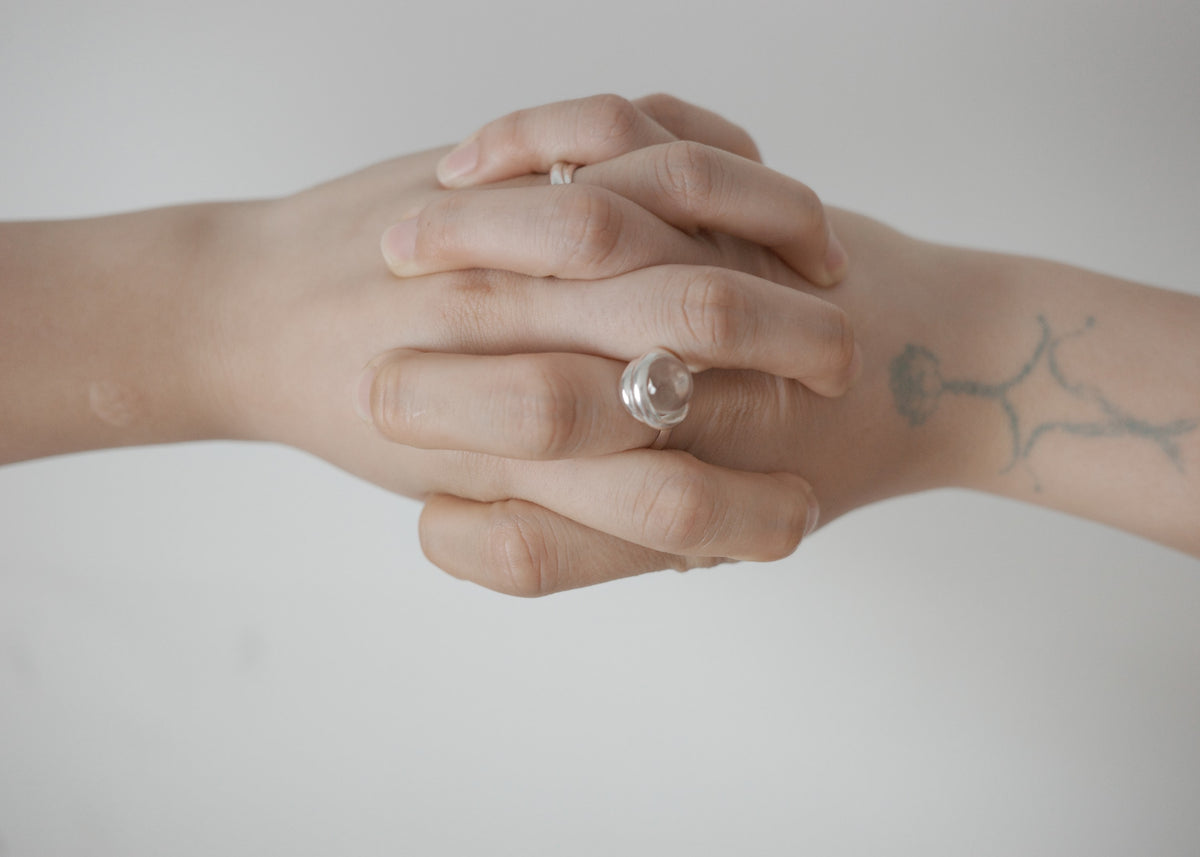 SENSE OPTIC LABYRINTH RING — Silver