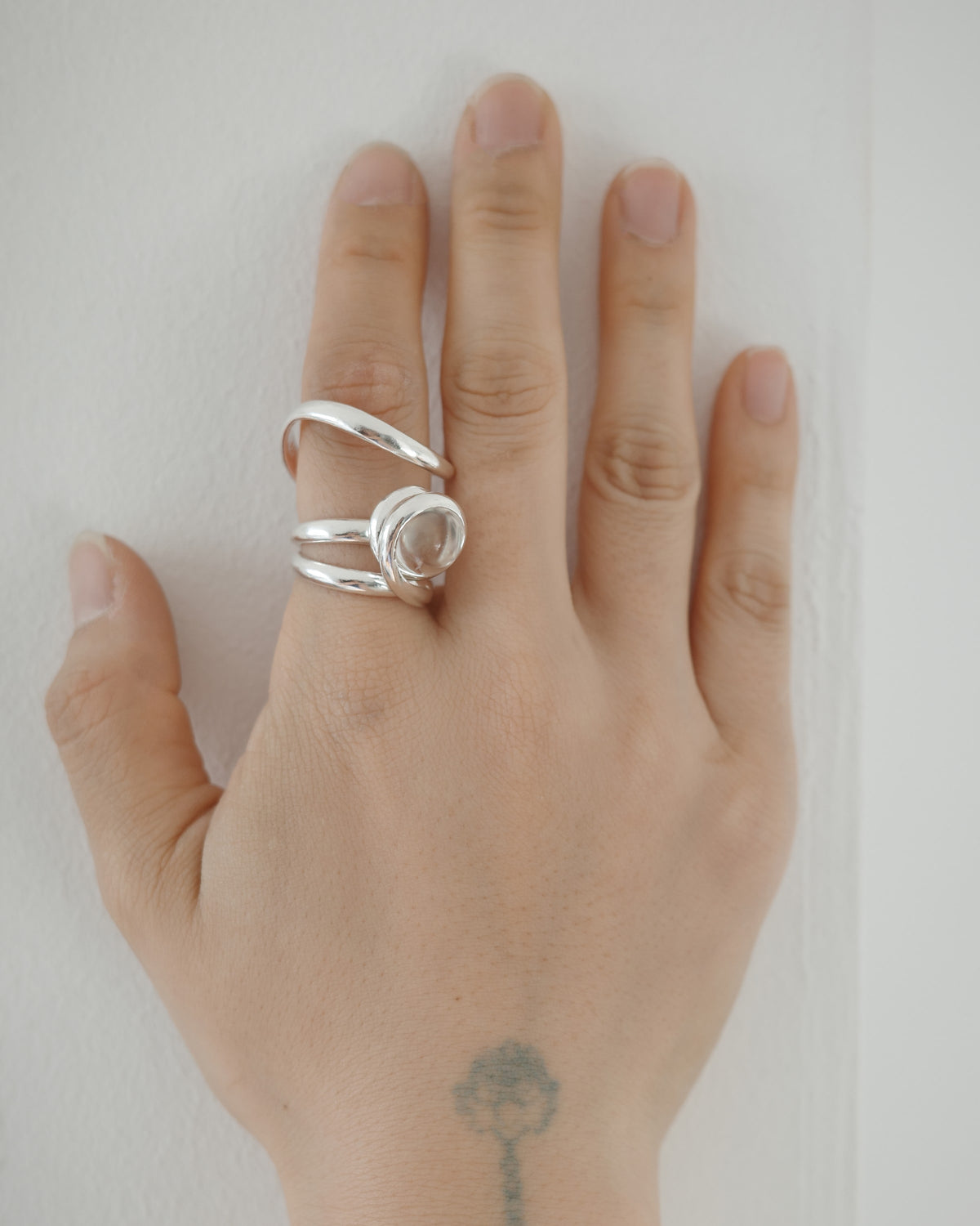 SENSE OPTIC LABYRINTH RING — Silver