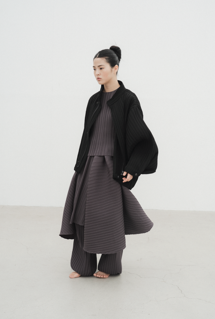 THYSEOUL Unbalance Midi Skirt (Cocoa) — cocoa