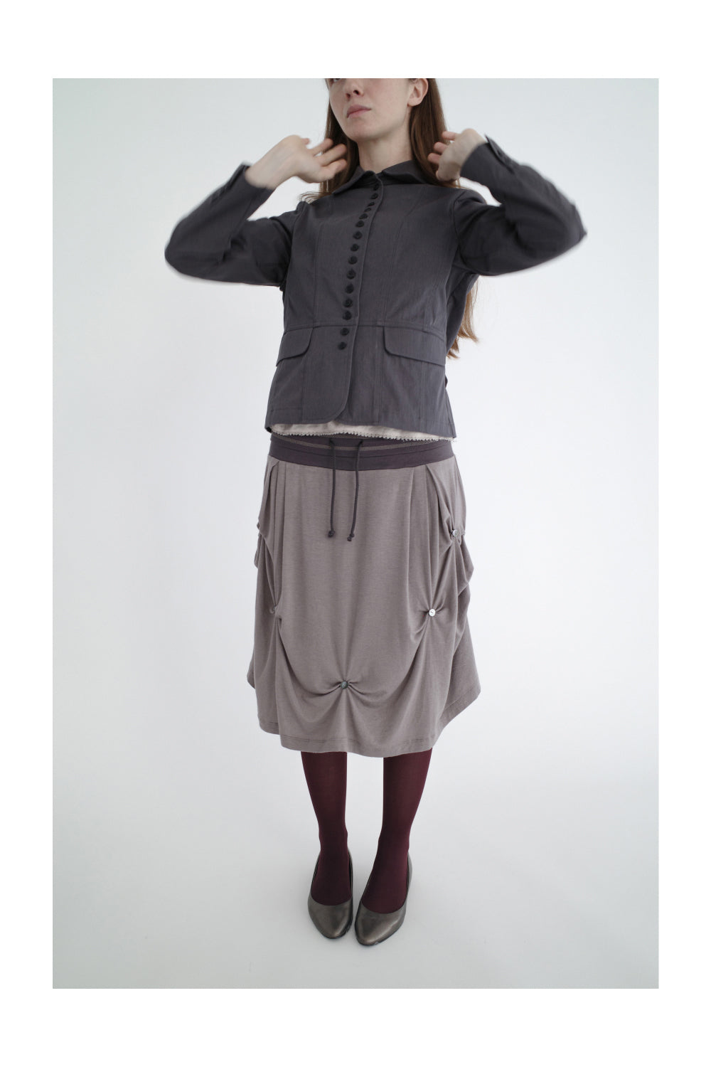 SANKOFA PUELLA MULTIPLE BUTTON JACKET — Charcoal