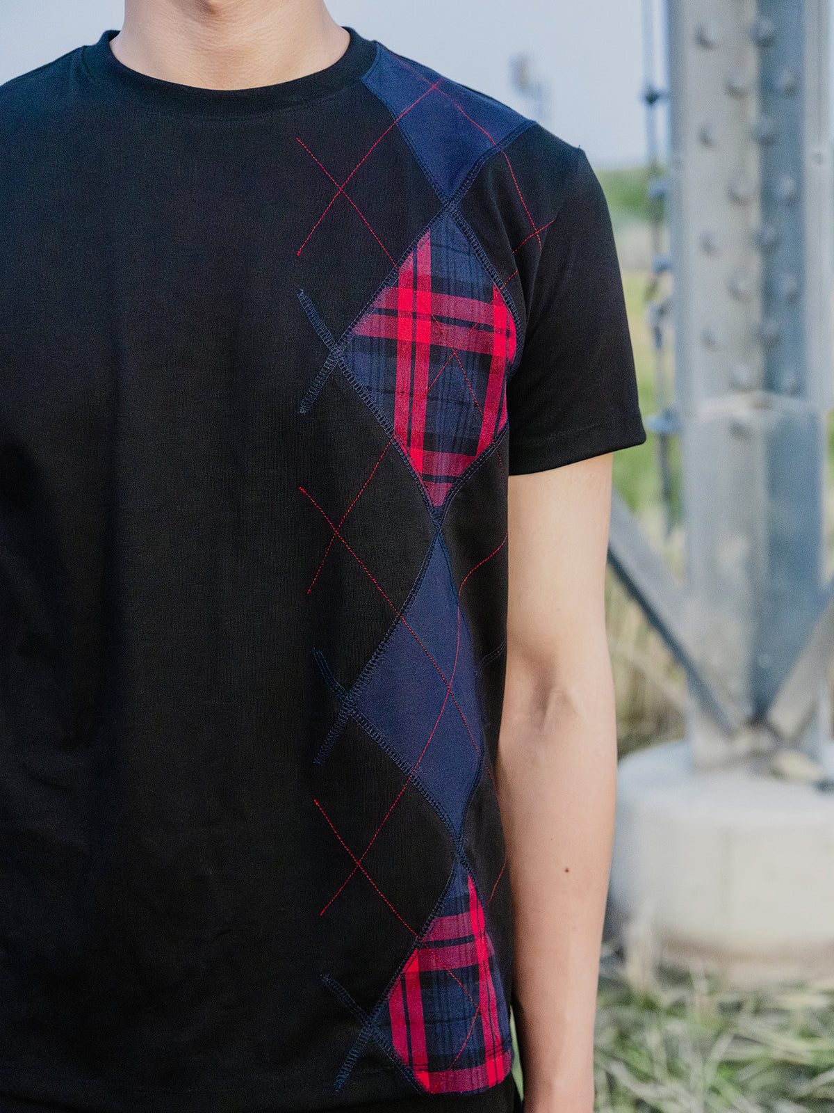 Rustic Argyle Tee (Black)