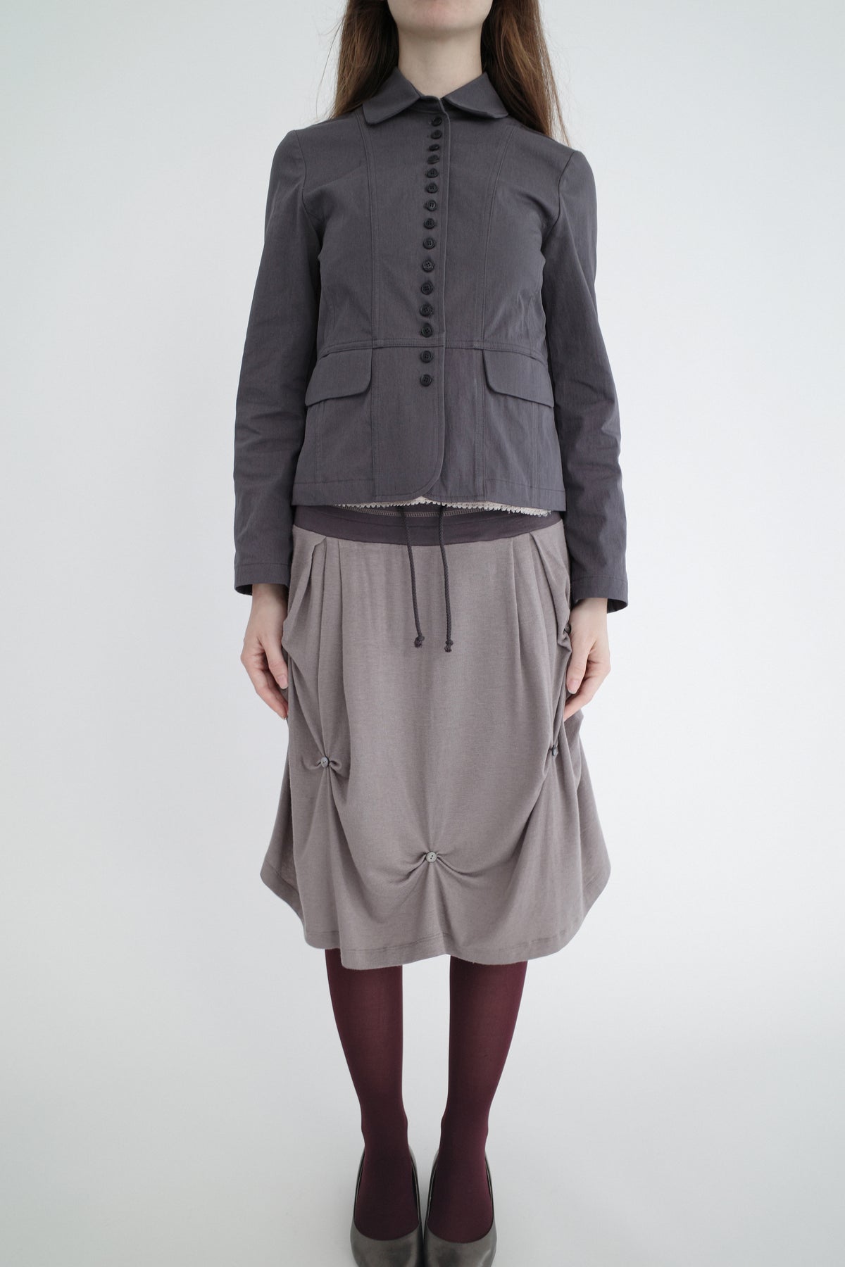 SANKOFA PUELLA MULTIPLE BUTTON JACKET — Charcoal