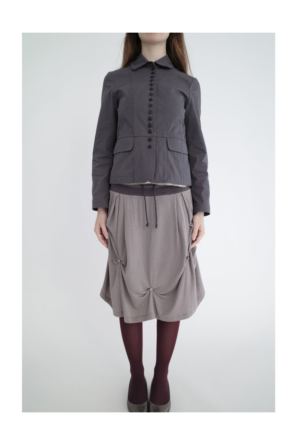 SANKOFA PUELLA MULTIPLE BUTTON JACKET — Charcoal