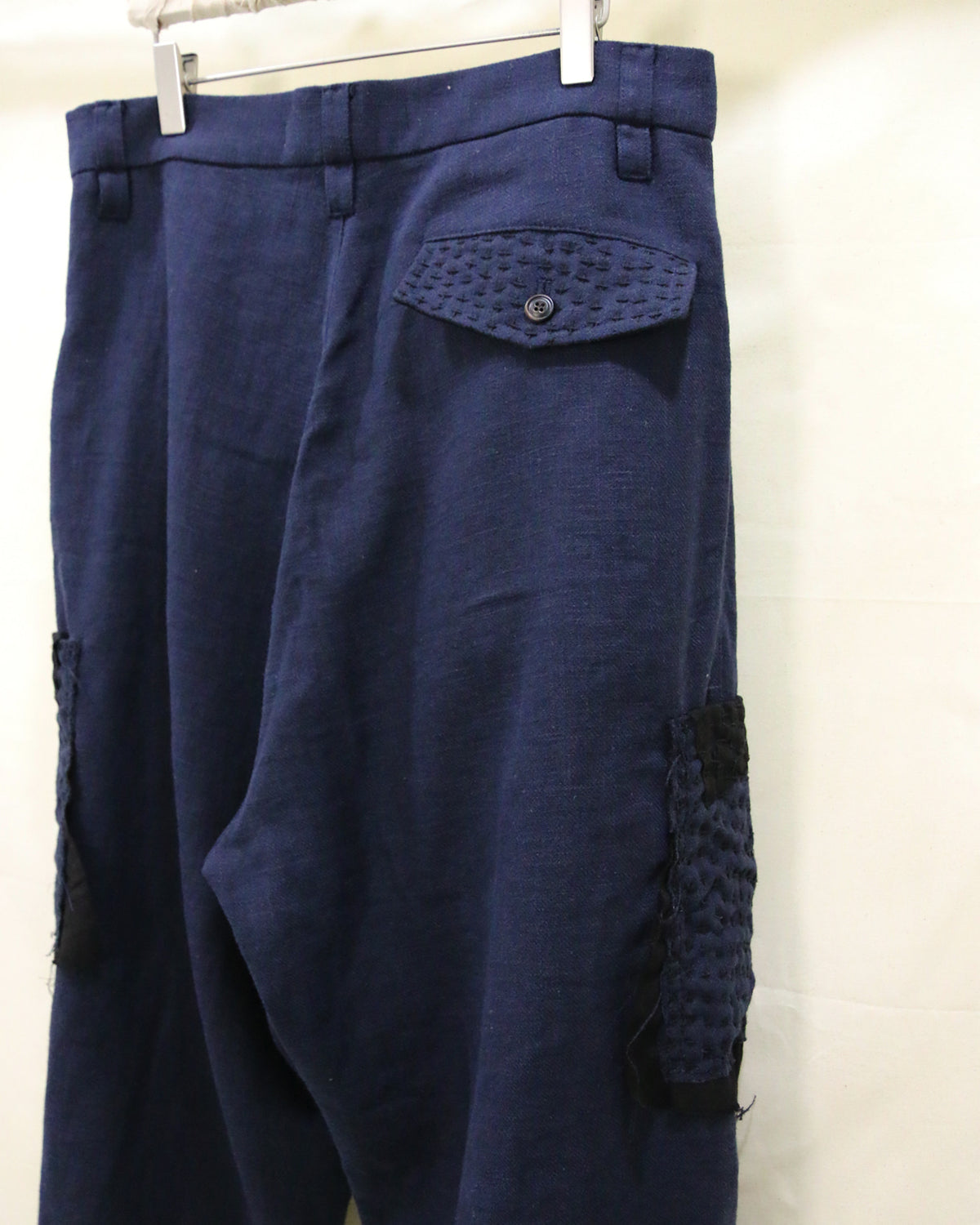 Cross Stitch Crop Pants (Navy)