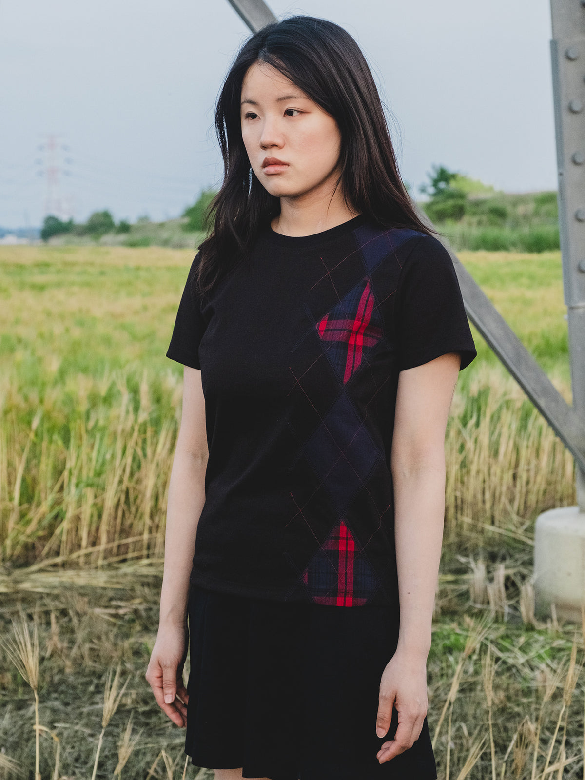 Rustic Argyle Tee (Black)
