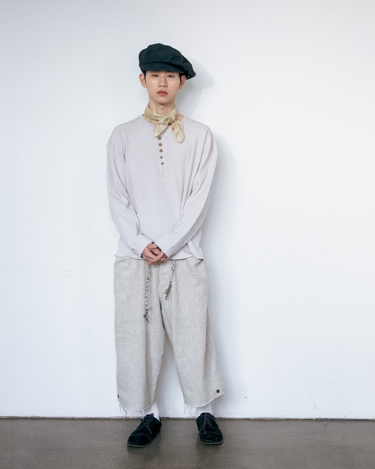 Braid Belted Crop Pants (Natural)