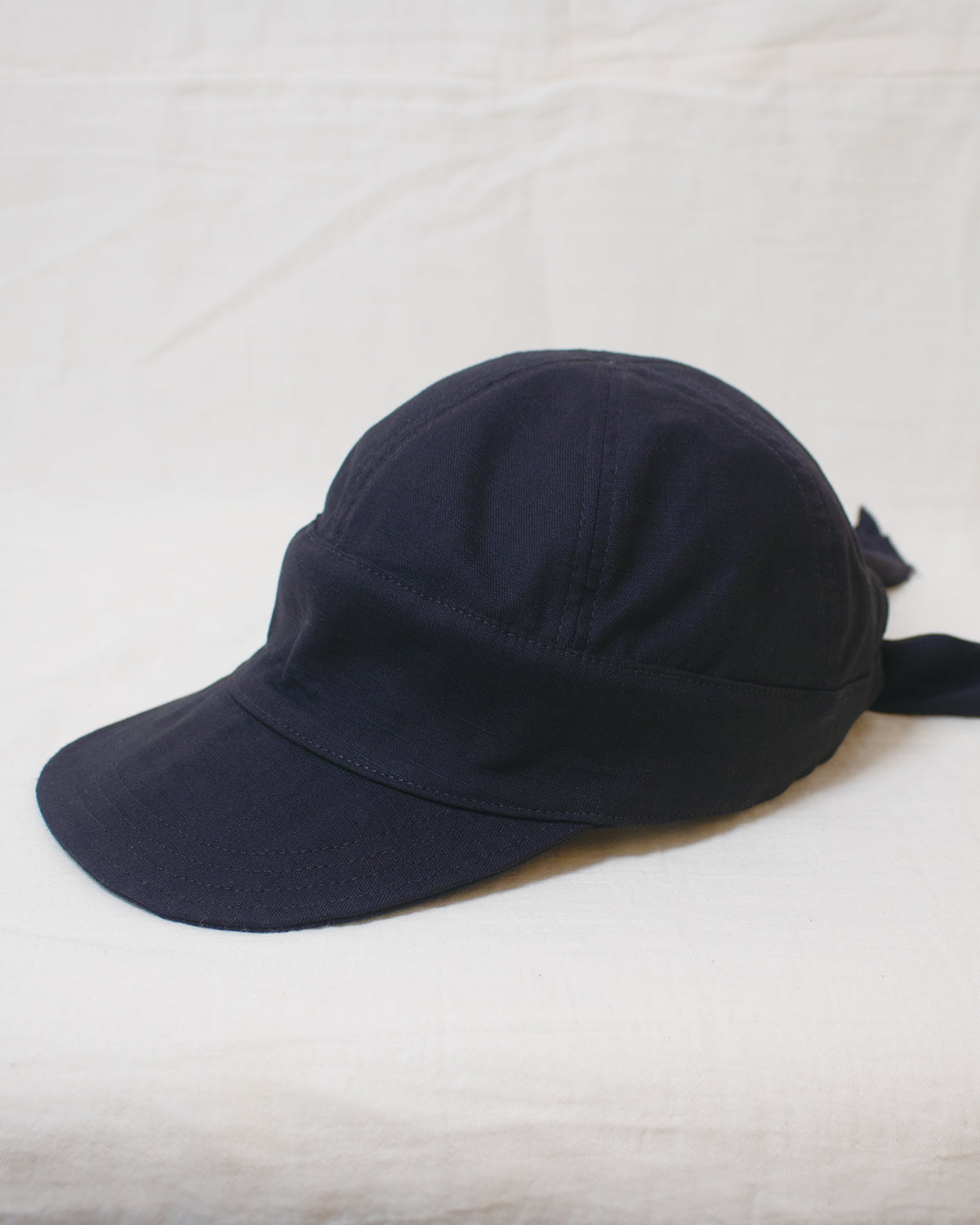 AUROKAWA Frayed Slub Bind Cap Charcoal 45 degree