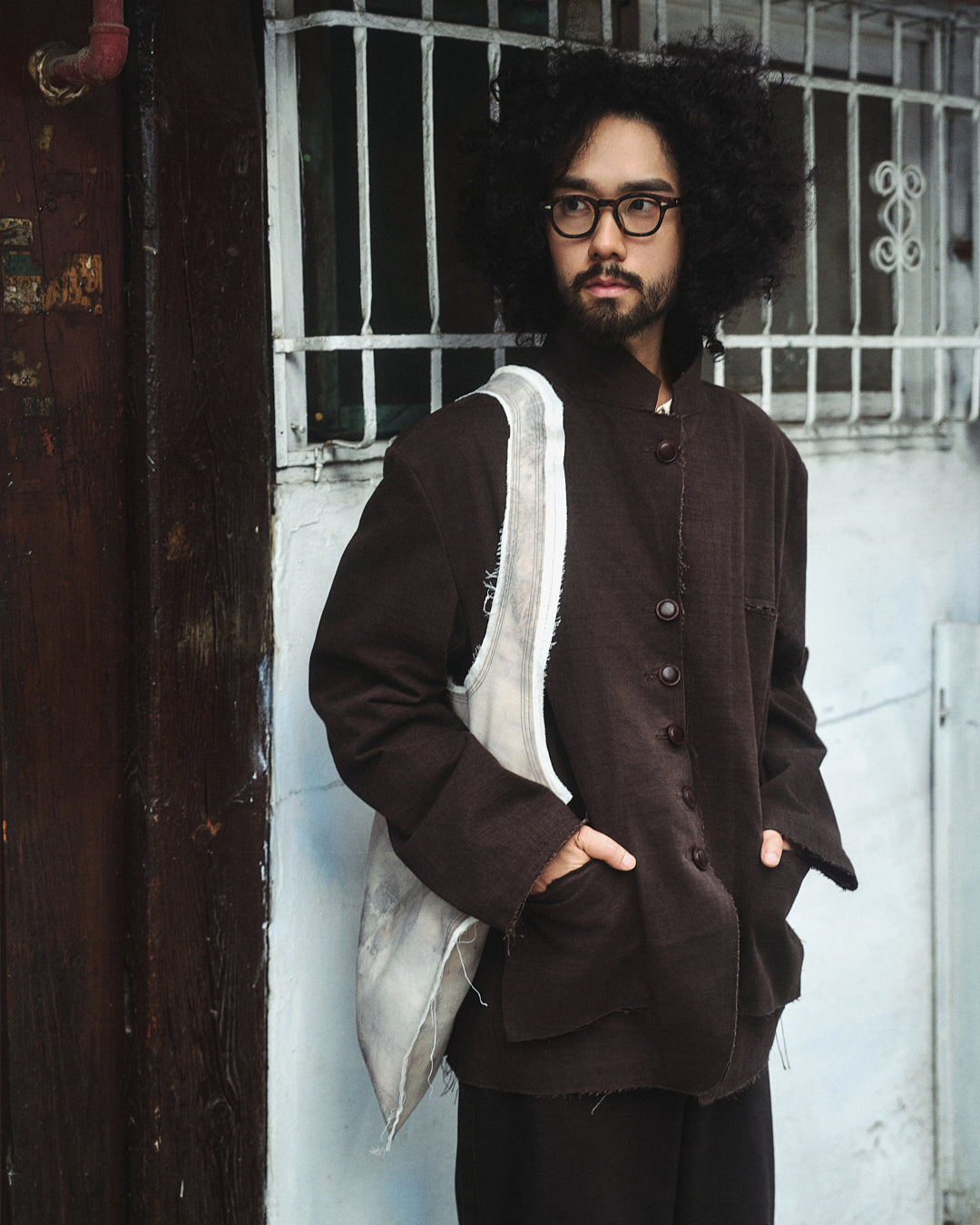 Frayed Washed Origin Jacket (Washed Brown)