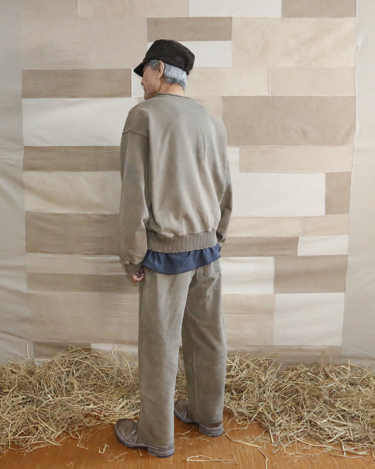 AUROKAWA Natural Aged Sweatshirts — Dirty nut beige