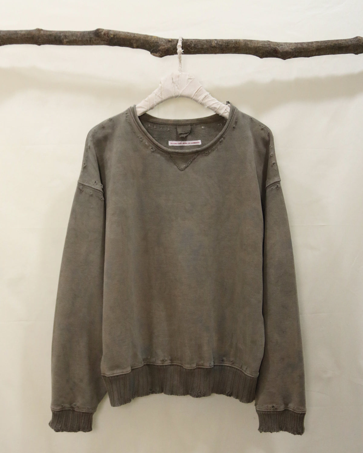 AUROKAWA Natural Aged Sweatshirts Beige front