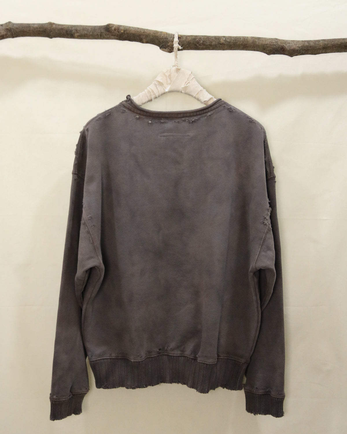 AUROKAWA Natural Aged Sweatshirts Charcoal back