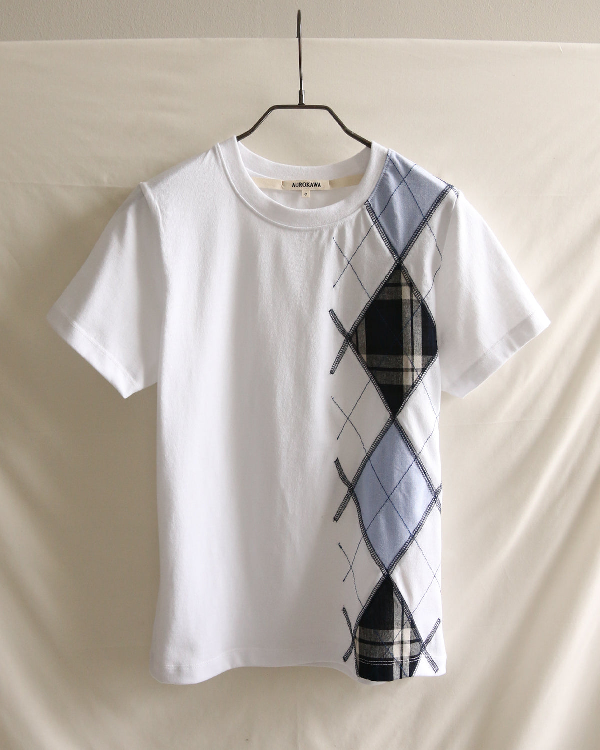 AUROKAWA rustic argyle tee