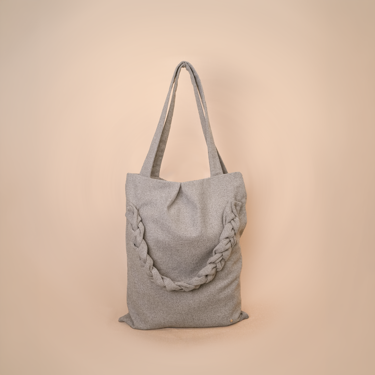 Braided Tote Bag Gray
