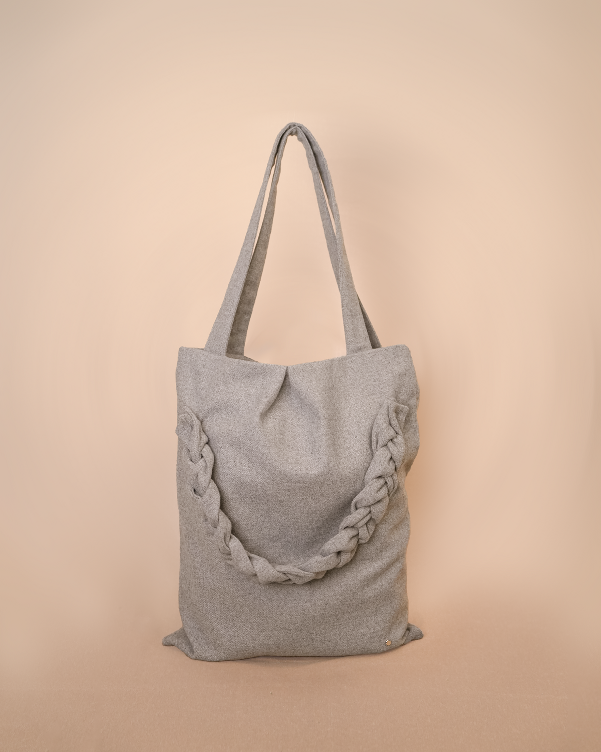 HAIRYMASK BRAIDED TOTE BAG GRAY