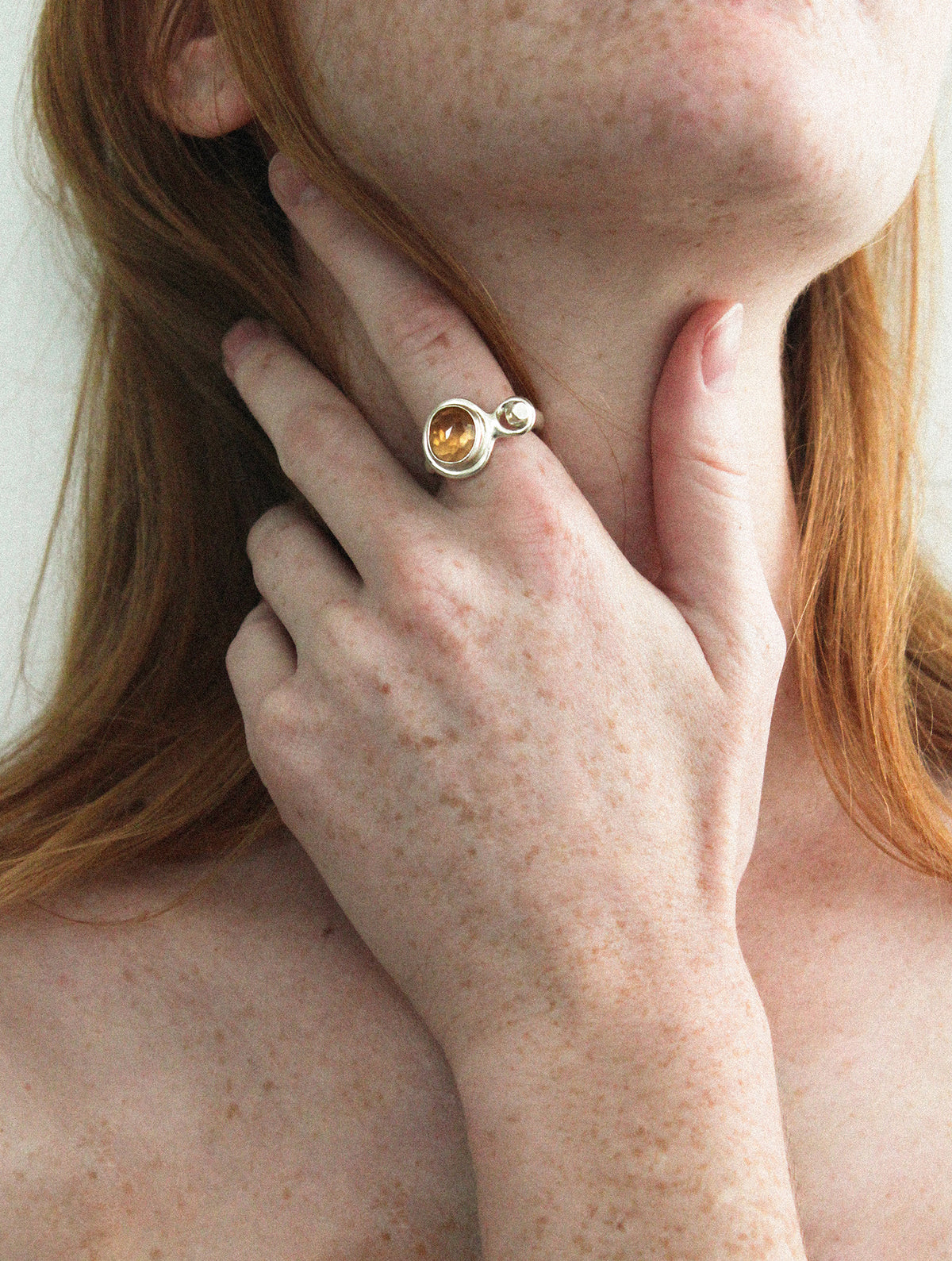 HOUSE OF SHIFFON CITRINE LOOP RING