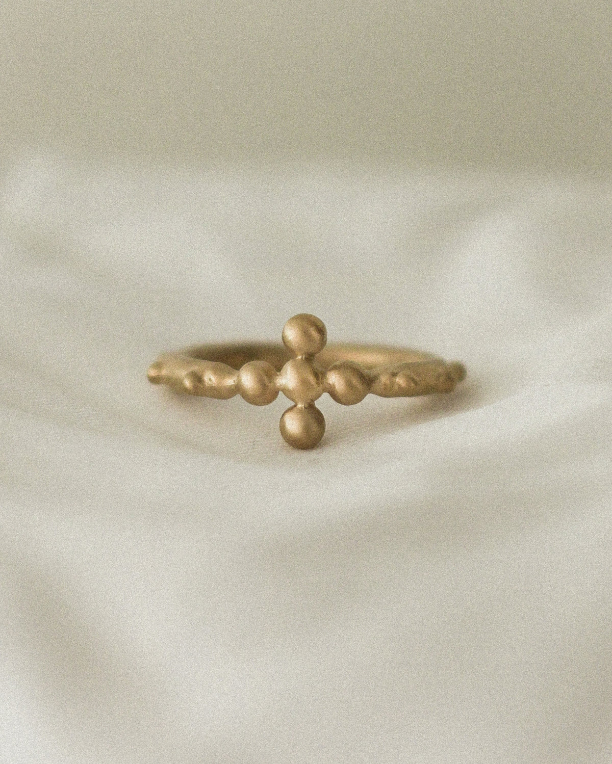 HOUSE OF SHIFFON ROSARY RING IN GOLD