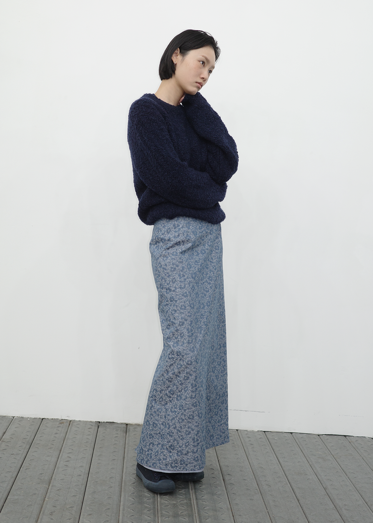HWI Snug Knit Top Navy styled