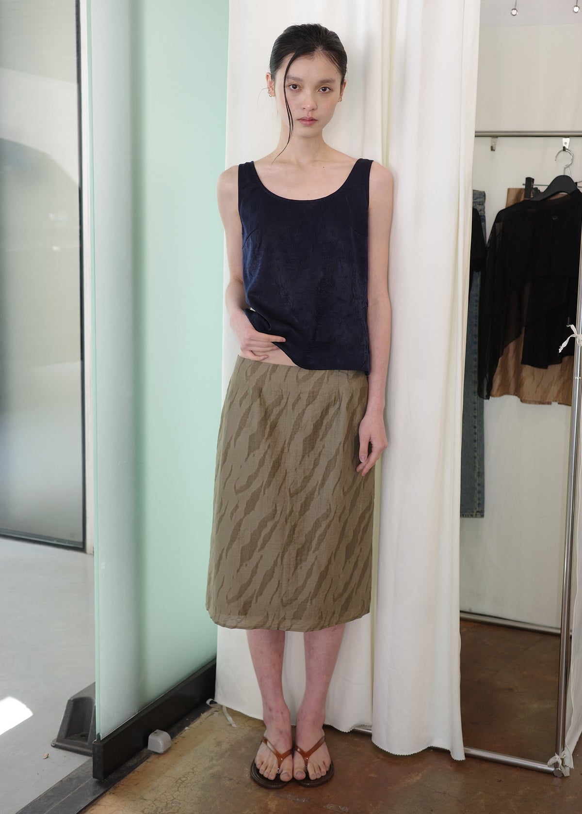 HWI ZEBRA SKIRT — KHAKI
