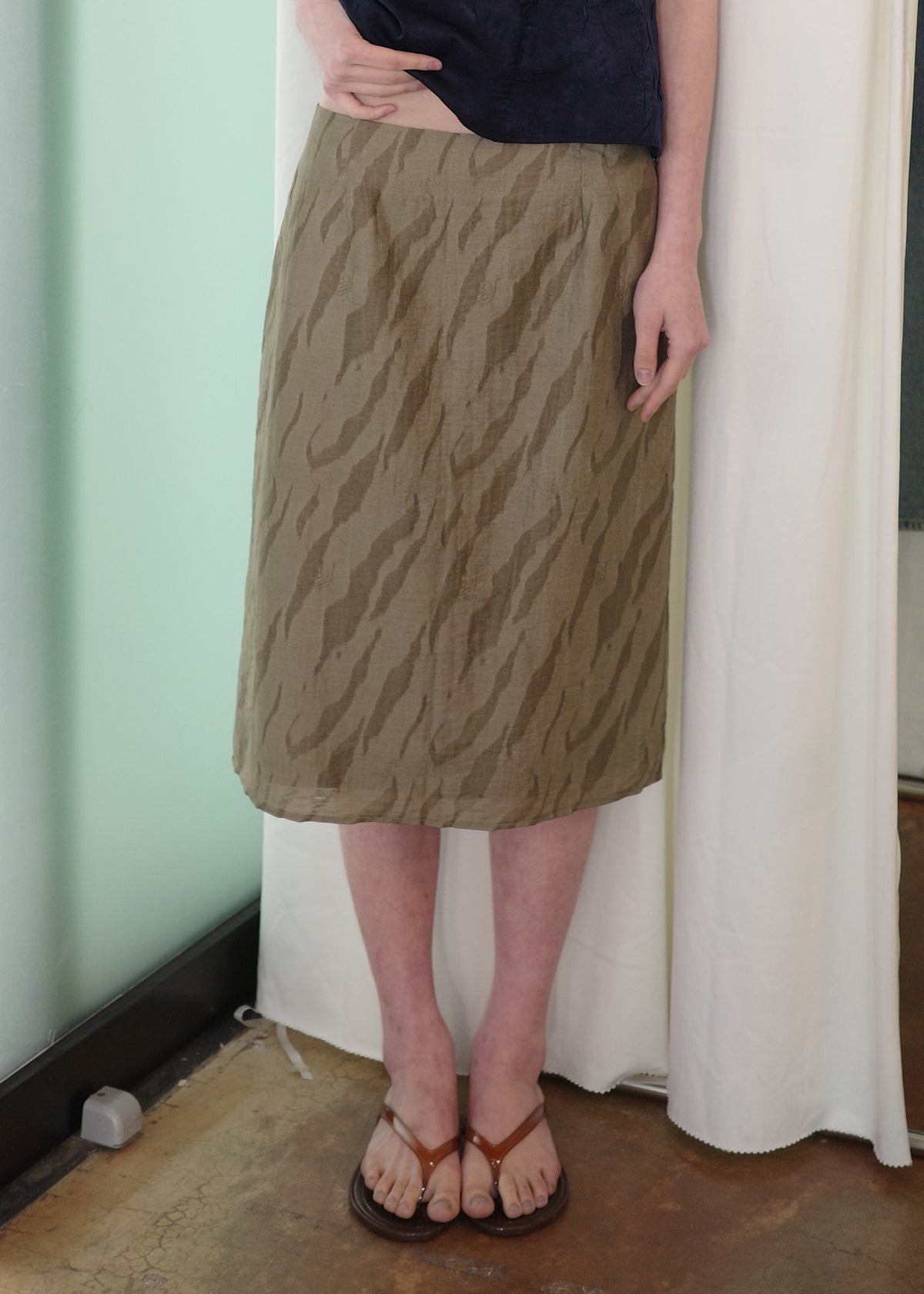 HWI ZEBRA SKIRT — KHAKI