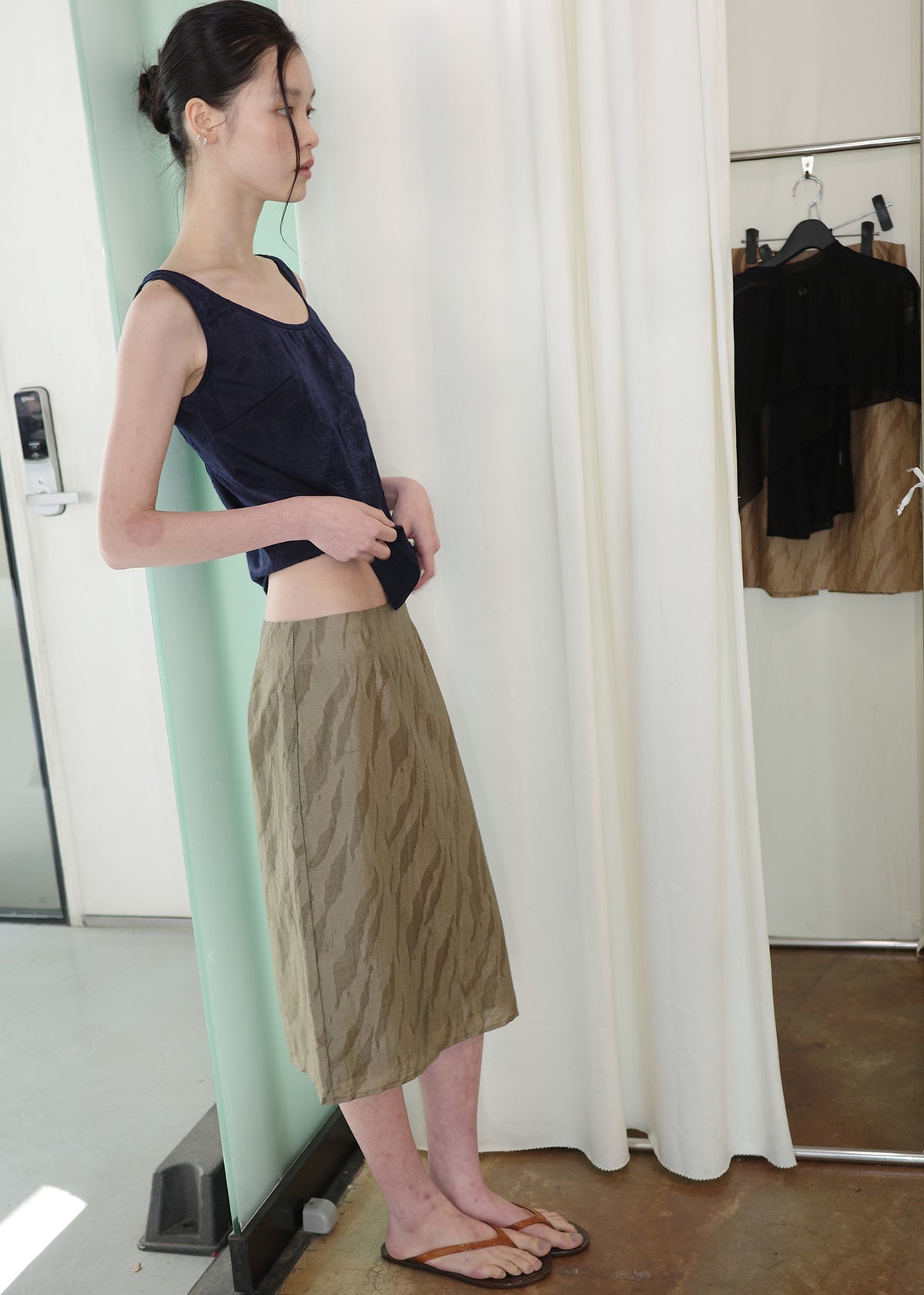 HWI ZEBRA SKIRT — KHAKI