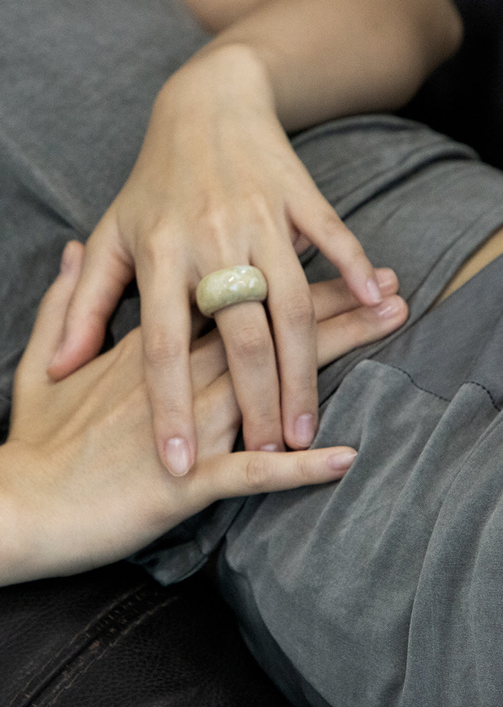 Square Ring in Alabaster