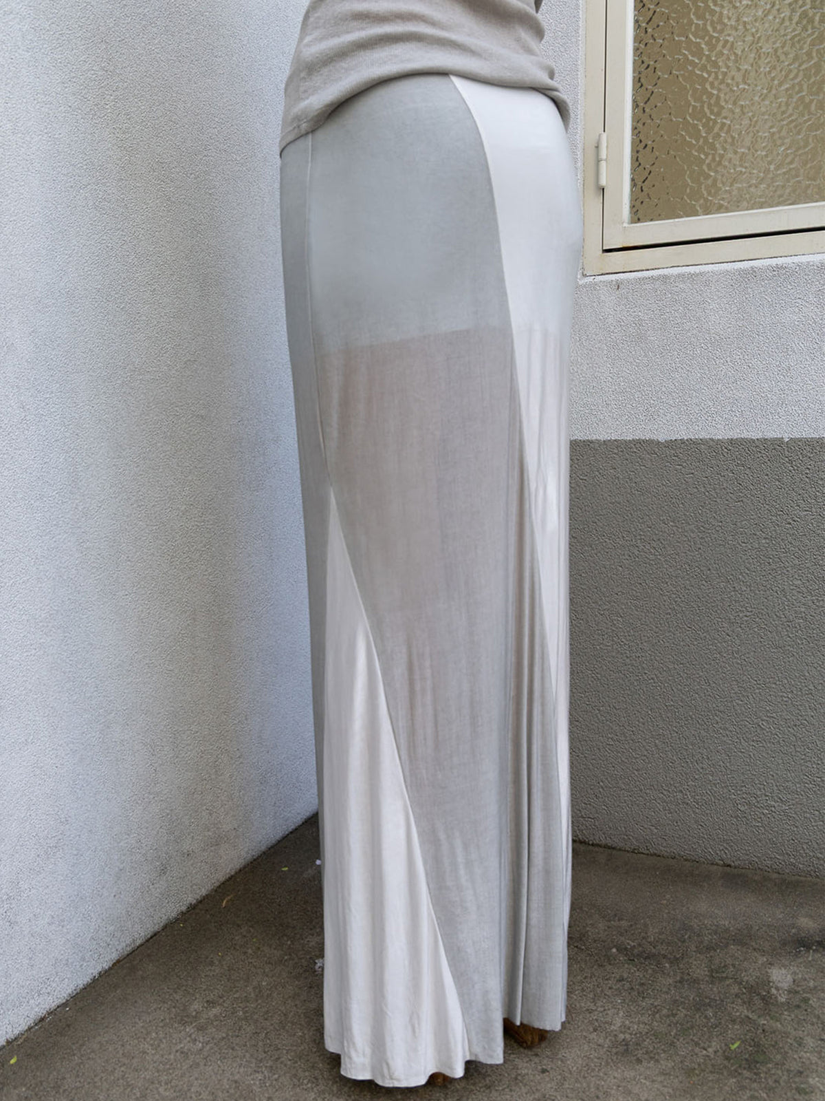 PERSONAL LANGUAGE Drop skirt II Ice grey/white detail