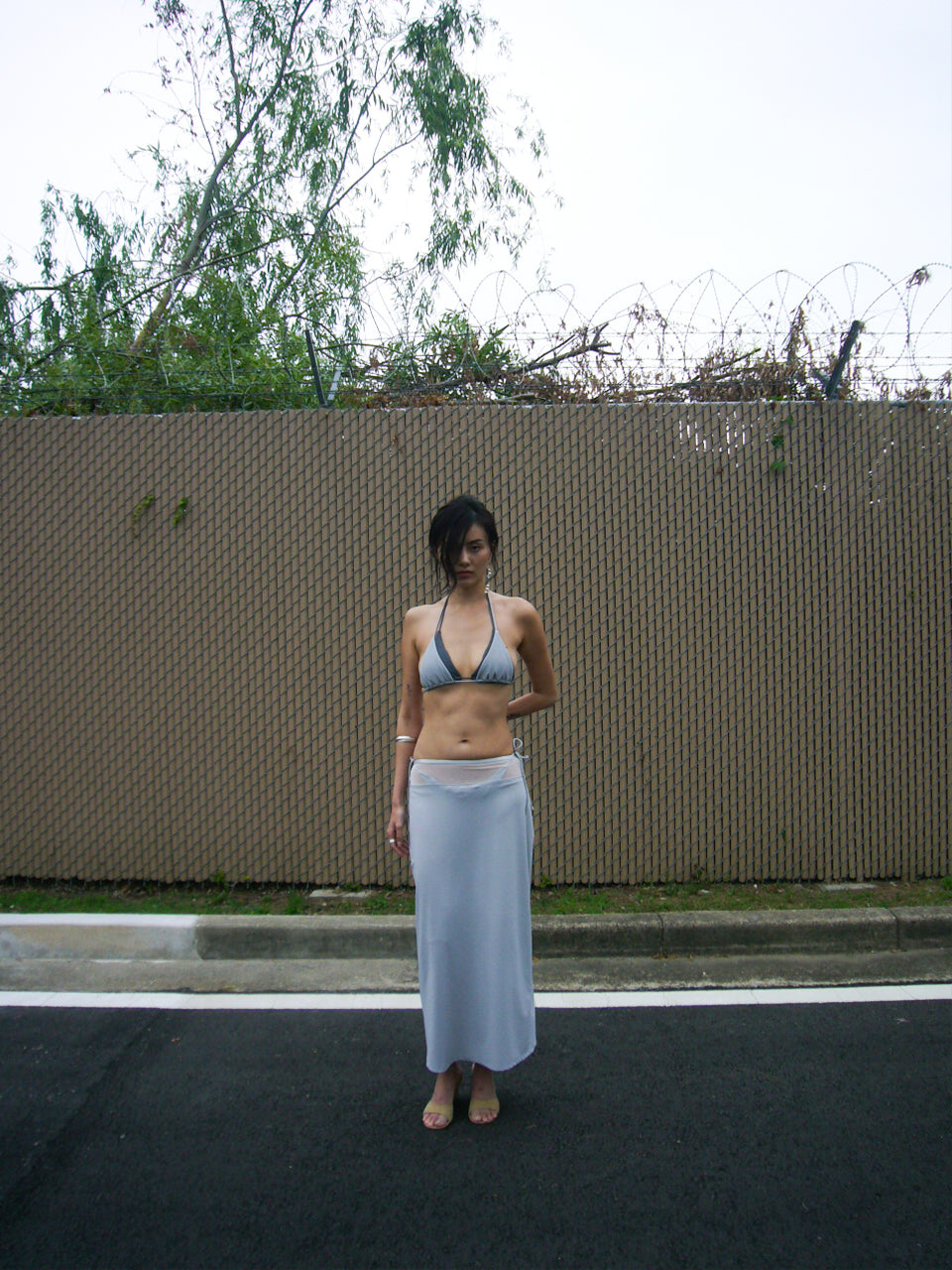 PERSONAL LANGUAGE Floating skirt Dove grey full