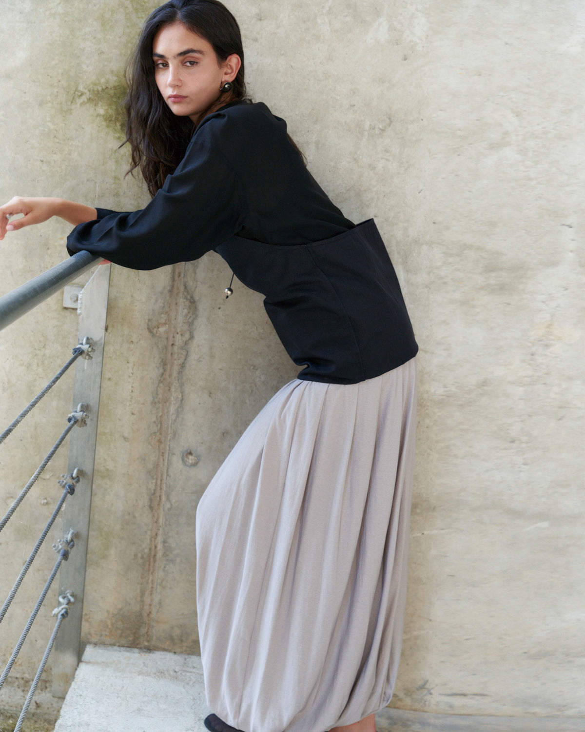 PERSONAL LANGUAGE Pulley dress Black styled