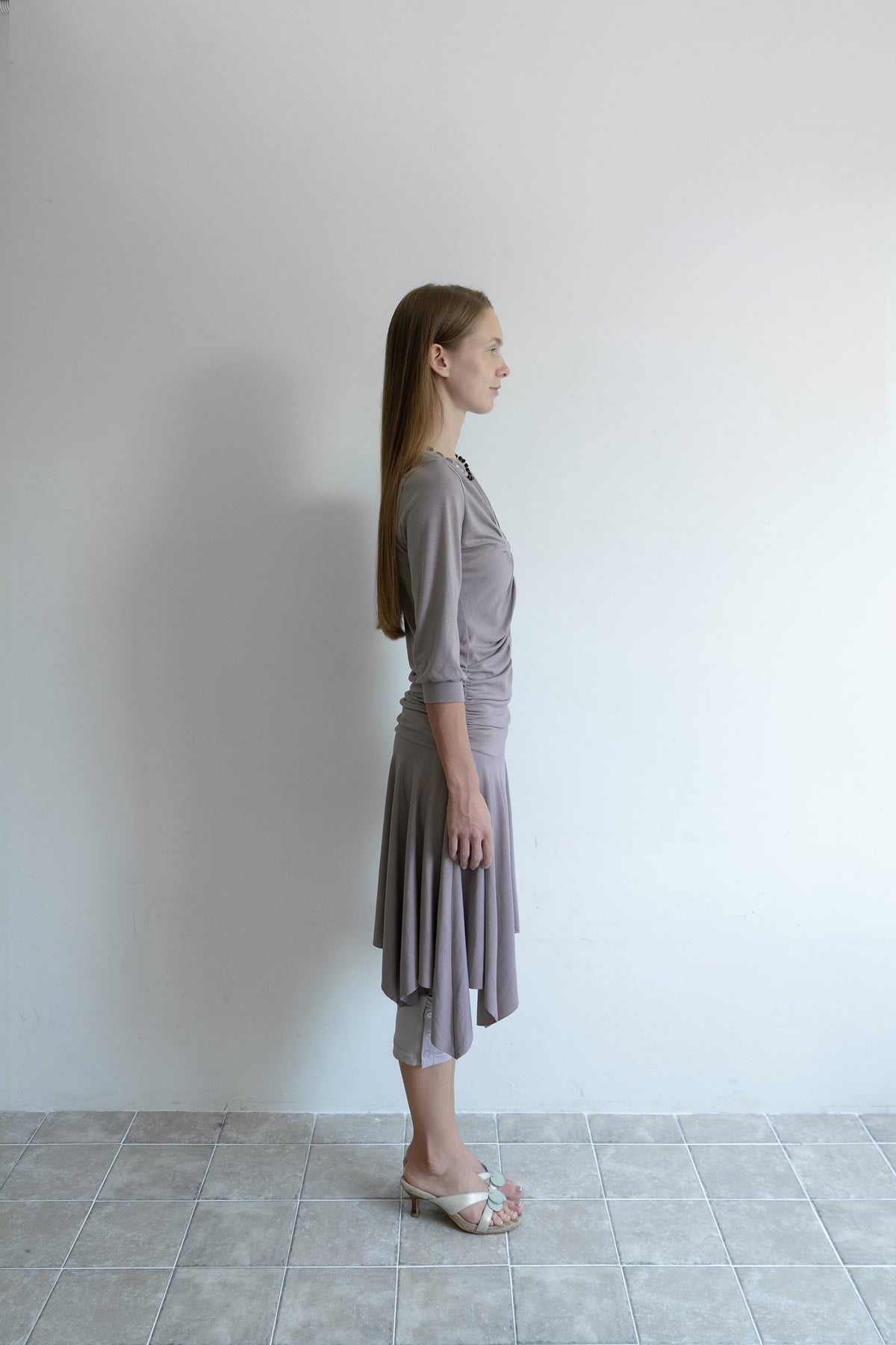 EARLY EVENING DRESS (Mauve Brown)