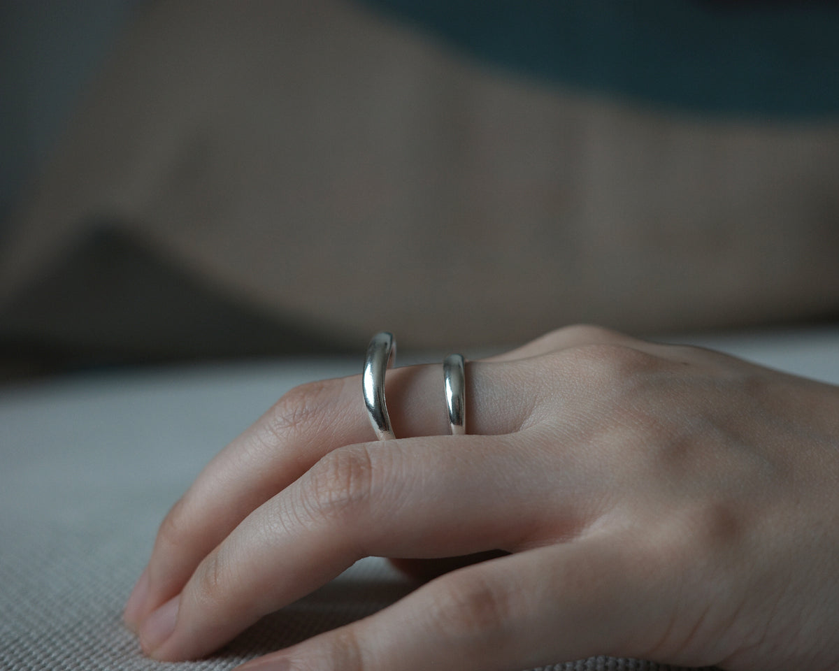 SENSE OPTIC CRETE RING — Silver