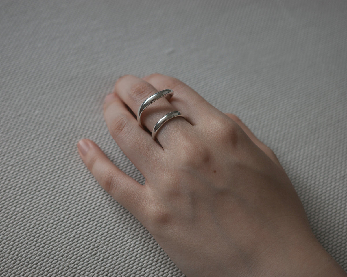 SENSE OPTIC CRETE RING — Silver