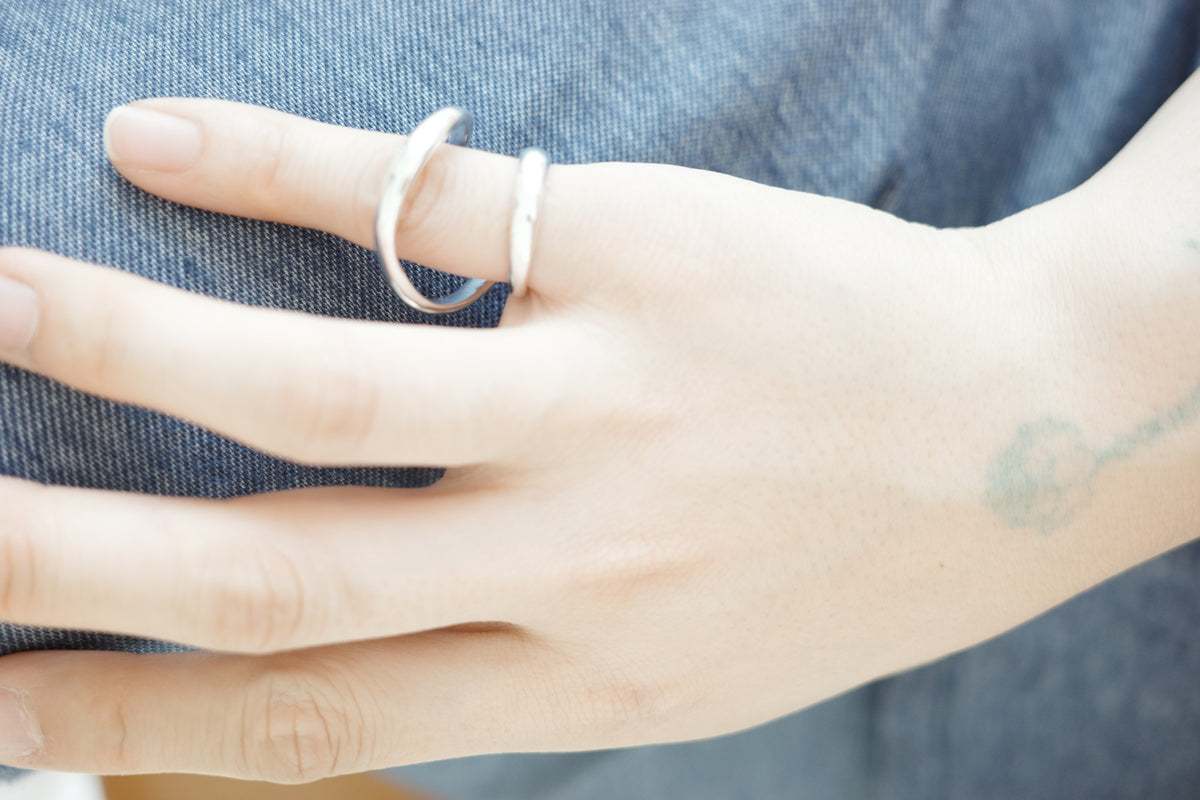 SENSE OPTIC CRETE RING — Silver