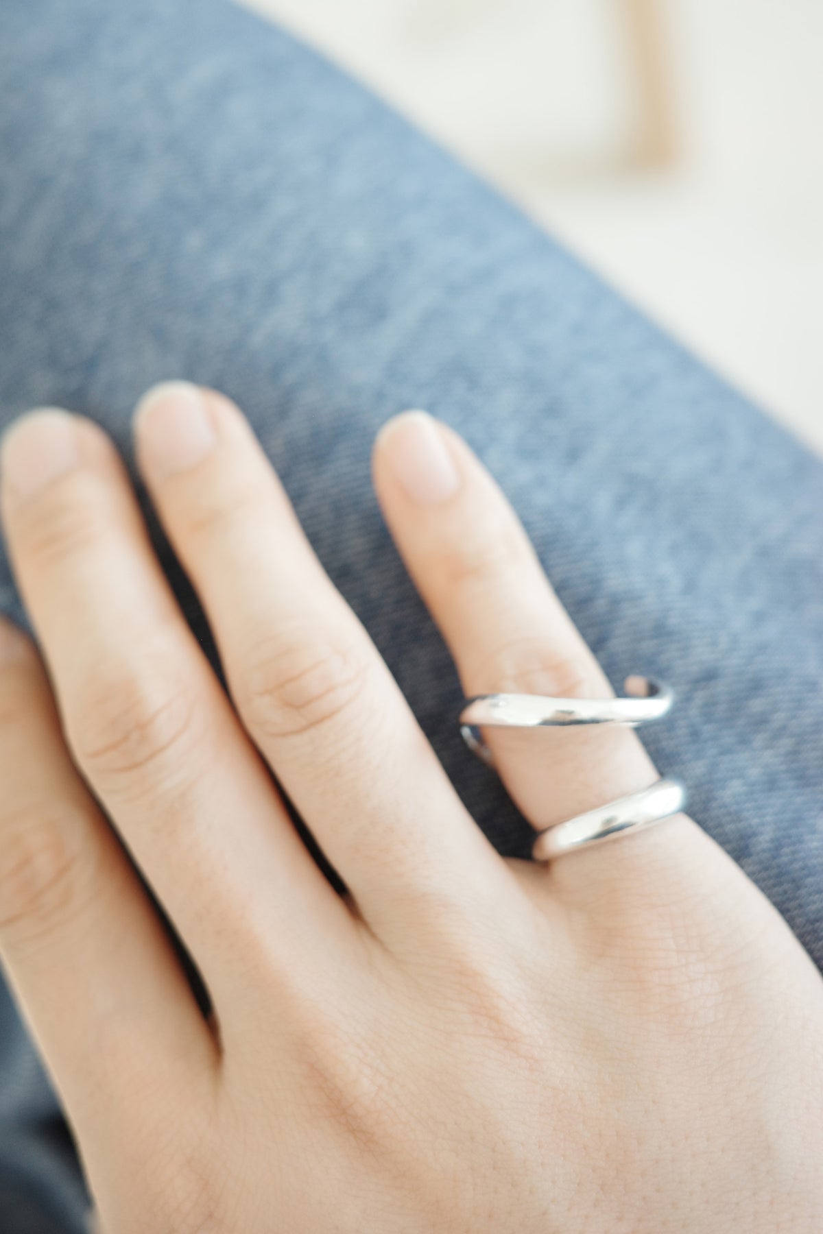 SENSE OPTIC CRETE RING — Silver