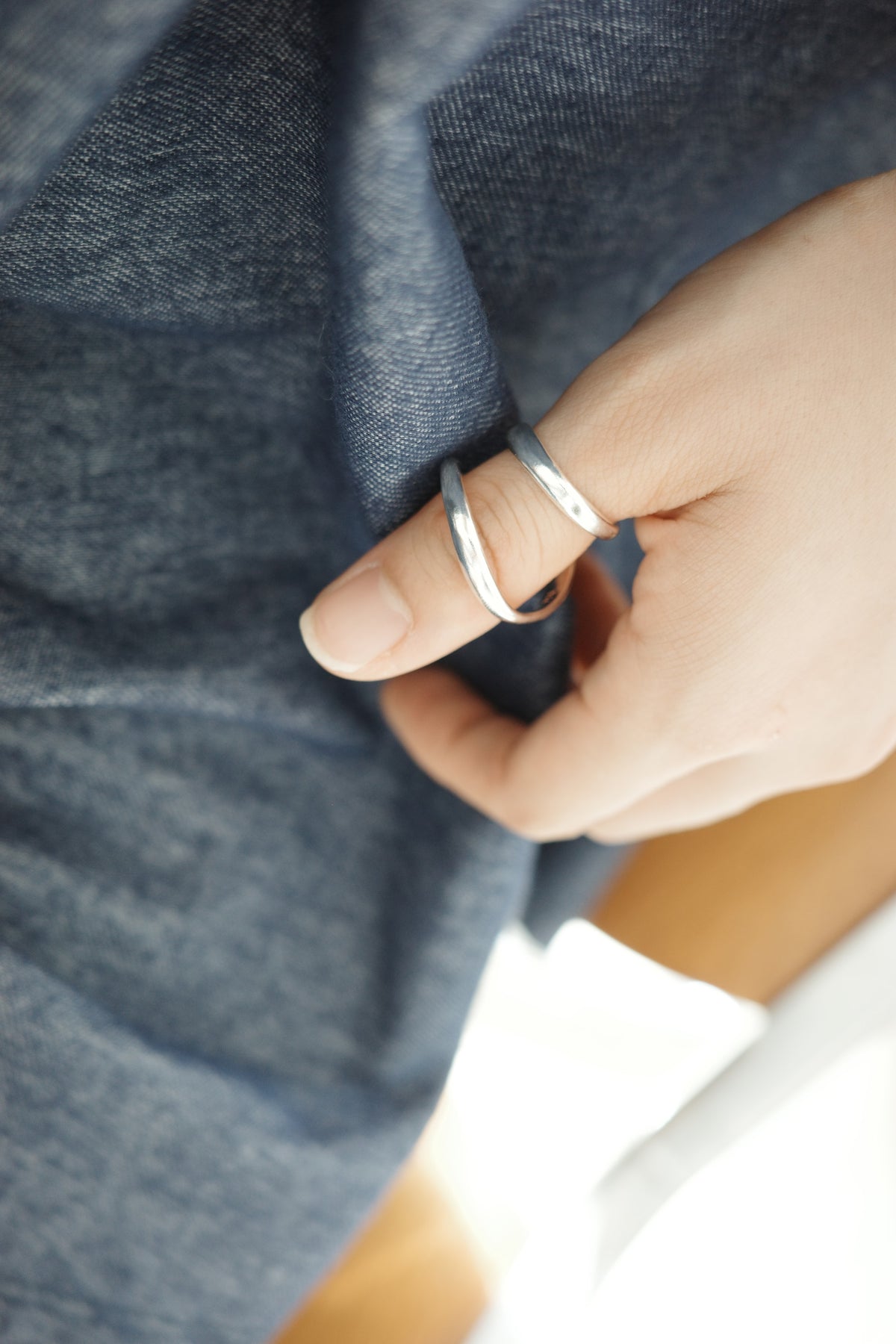 SENSE OPTIC CRETE RING — Silver