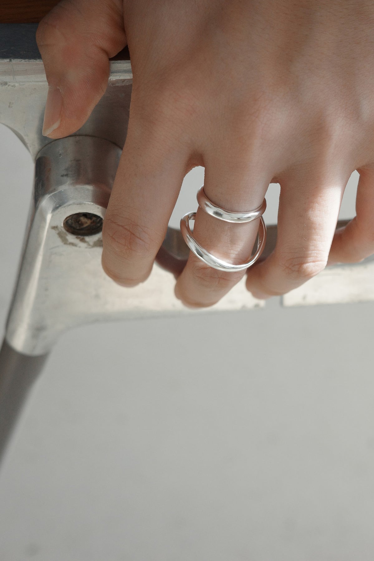 SENSE OPTIC CRETE RING — Silver