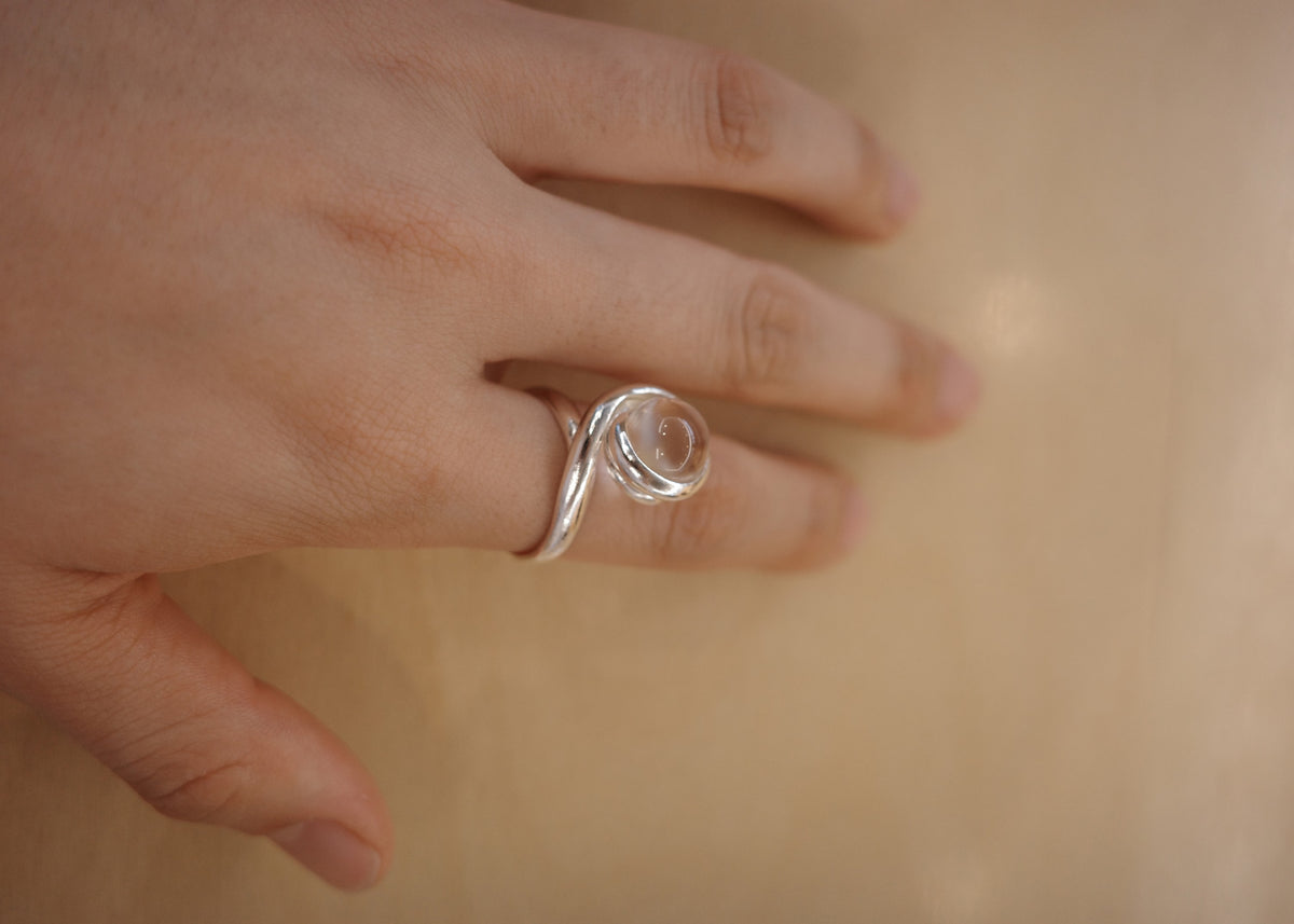 SENSE OPTIC LABYRINTH RING — Silver