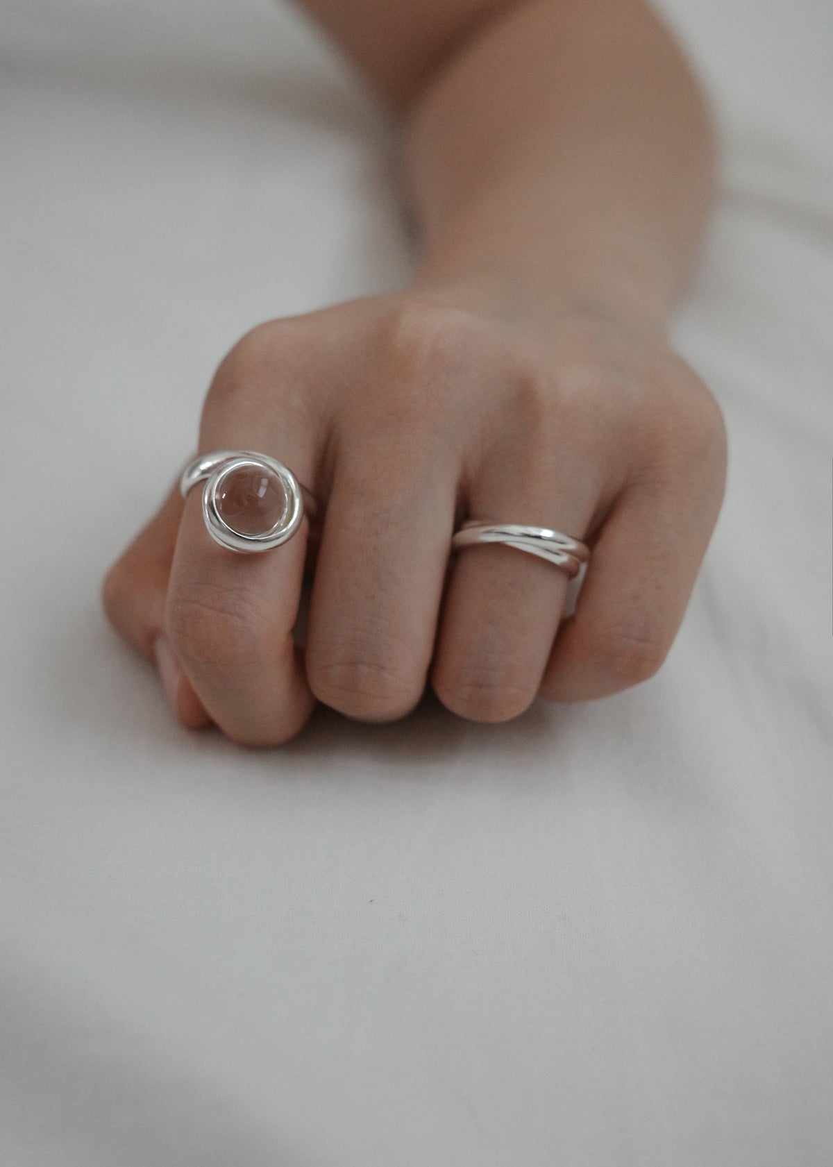 SENSE OPTIC LABYRINTH RING — Silver